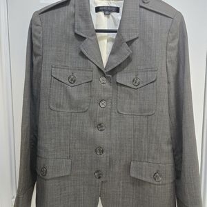 Anne Klein Charcoal Button-Up Jacket